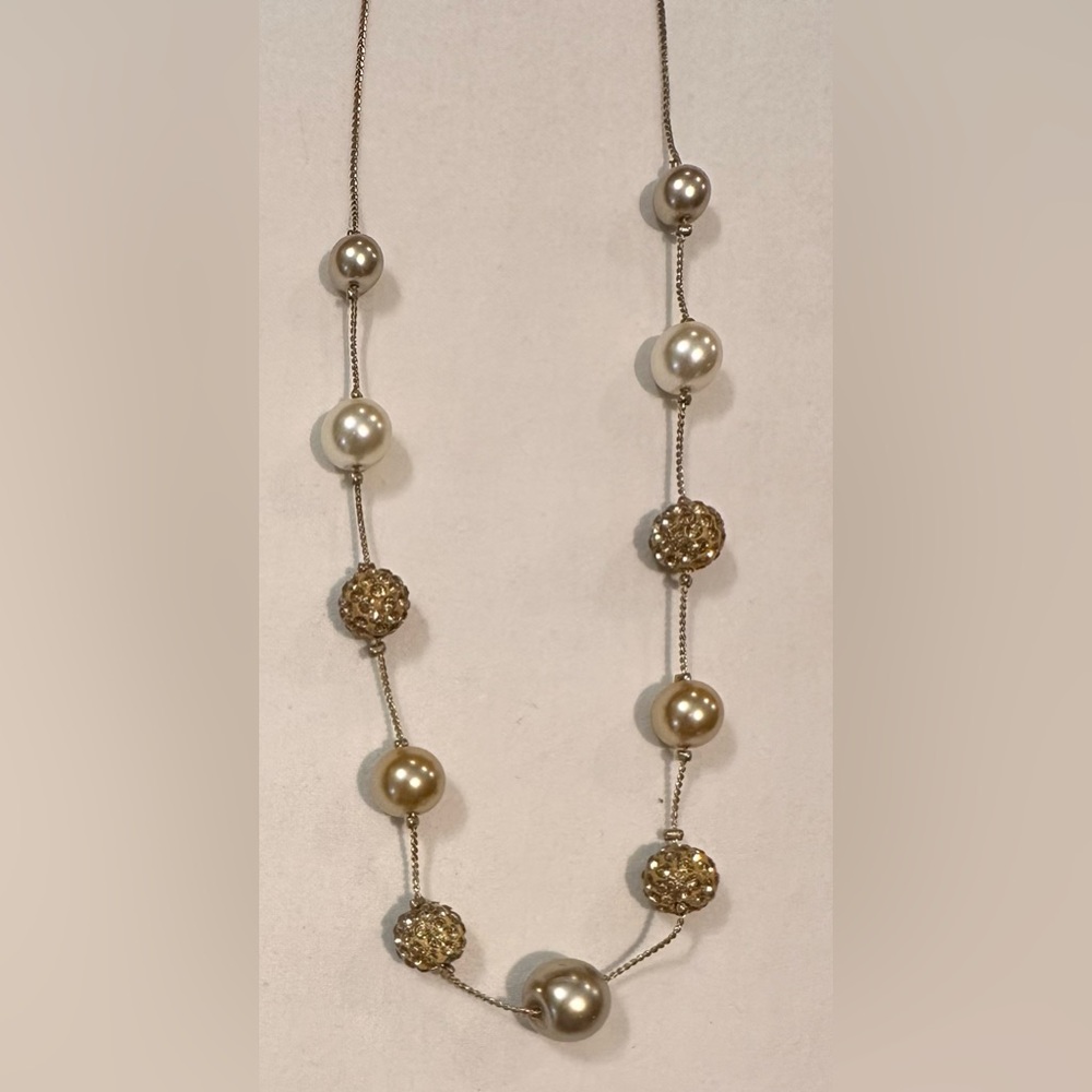 Gold, Silver & Pearl Necklace